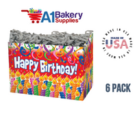 Birthday Candles Basket Box, Theme Gift Box, Large 10.25 (Length) x 6 (Width) x 7.5 (Height), 6 Pack