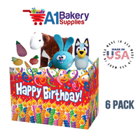 Birthday Candles Basket Box, Theme Gift Box, Small 6.75 (Length) x 4 (Width) x 5 (Height), 6 Pack