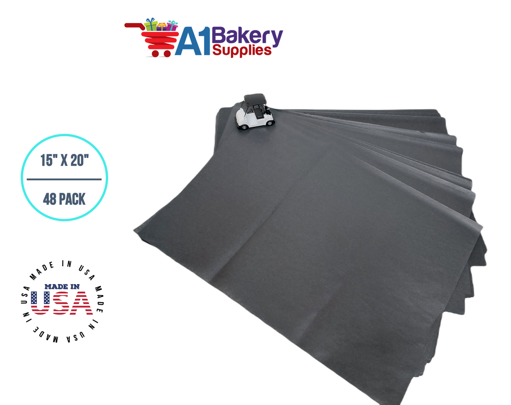 Black Bulk Tissue Paper 15 Inch x 20 Inch - 48 Sheets premium Tissue Paper
