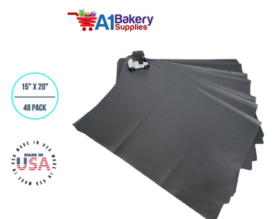 Black Bulk Tissue Paper 15 Inch x 20 Inch - 48 Sheets premium Tissue Paper