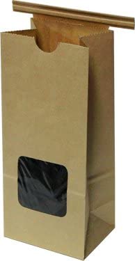 Kraft 1/2 Lb. Tin Tie Bakery Bag w/Square Window - 50 Pack by Premium Tin Ties…