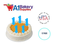 A1BakerySupplies 1st Birthday Polka Dot Candles - Blue Candles 1 pack for Birthday Cake Decorations and Anniversary