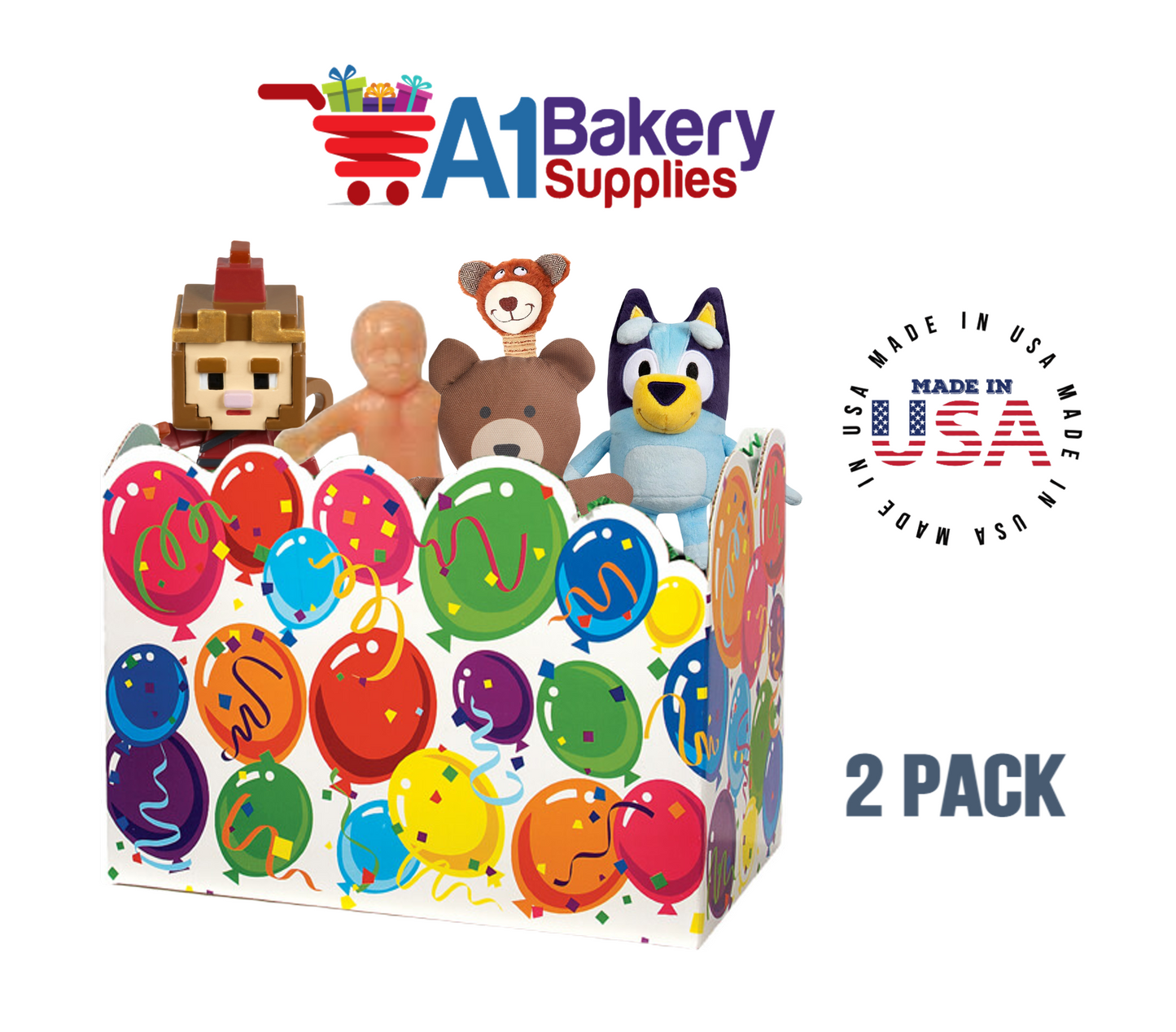 Celebrate Basket Box, Theme Gift Box, Large 10.25 (Length) x 6 (Width) x 7.5 (Height), 2 Pack