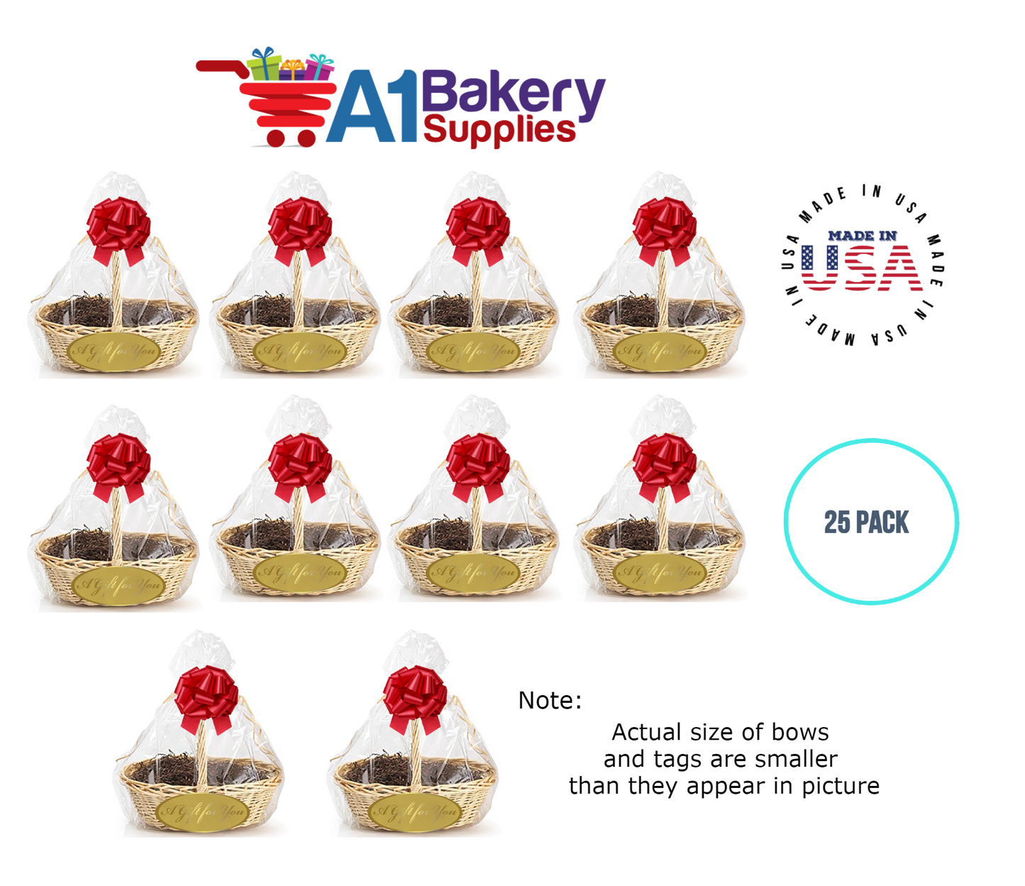 BOPP Sealable Cellophane Bags and Clear Gift Basket Wrap Packaging, 27 in x 35 in, Clear Cello Wrapping for Baby Shower, Wedding Party, or Event Giveaways, 25 Pack