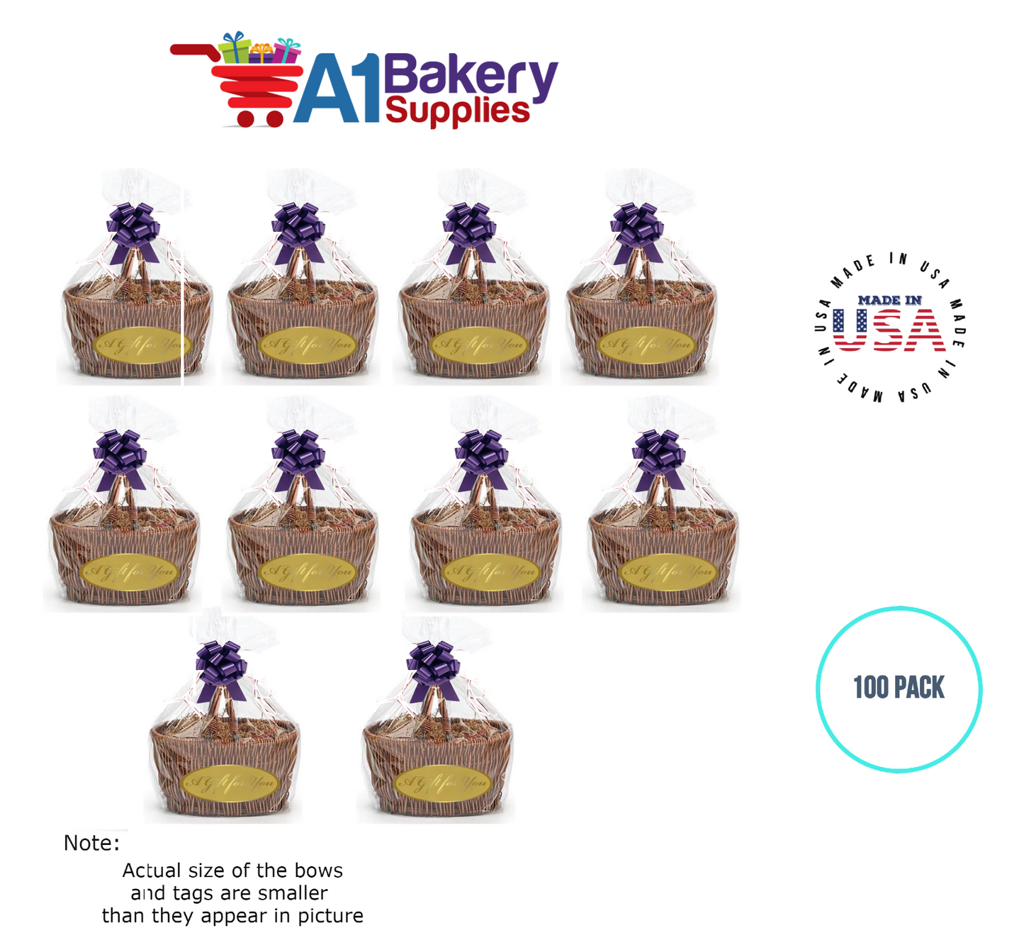 BOPP Sealable Cellophane Bags and Clear Gift Basket Wrap Packaging, 30 in x 40 in, Clear Cello Wrapping for Baby Shower, Wedding Party, or Event Giveaways, 100 Pack