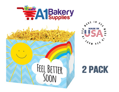 Feel Better Sunshine Basket Box, Theme Gift Box, Small 6.75 (Length) x 4 (Width) x 5 (Height), 2 Pack