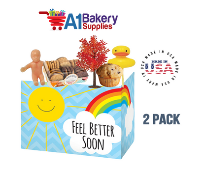 Feel Better Sunshine Basket Box, Theme Gift Box, Small 6.75 (Length) x 4 (Width) x 5 (Height), 2 Pack