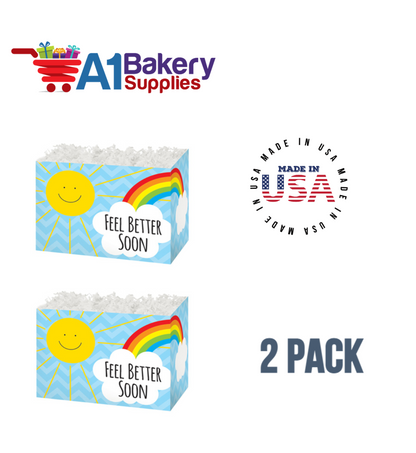 Feel Better Sunshine Basket Box, Theme Gift Box, Large 10.25 (Length) x 6 (Width) x 7.5 (Height), 2 Pack