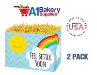 Feel Better Sunshine Basket Box, Theme Gift Box, Large 10.25 (Length) x 6 (Width) x 7.5 (Height), 2 Pack