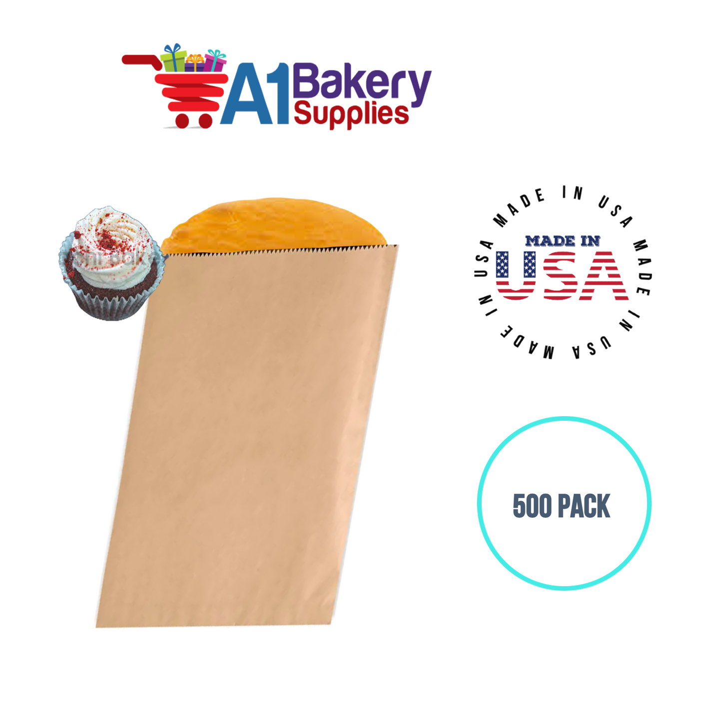 Kraft Flat Merchandise Bags, Medium, 500 Pack - 8.5"x11"