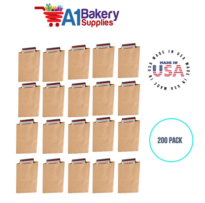 Kraft Flat Merchandise Bags, Medium, 200 Pack - 10"x13"