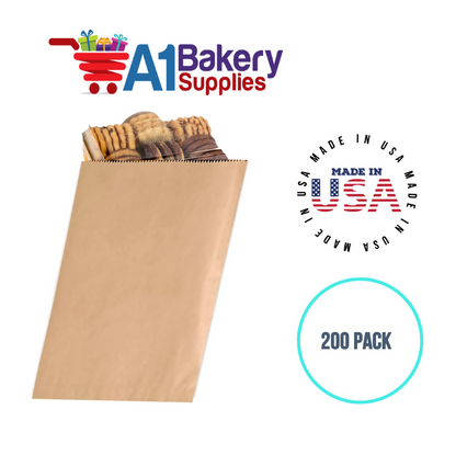 Kraft Flat Merchandise Bags, Medium, 200 Pack - 8.5"x11"
