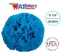 Turquoise Blue Tissue Paper Squares, Bulk 100 Sheets, Premium Gift Wrap and Art Supplies for Birthdays, Holidays, or Presents by A1BakerySupplies, Medium 15 Inch x 20 Inch