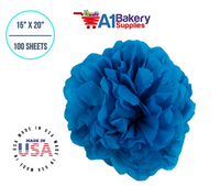 Brilliant Blue Color Tissue Paper 15 Inch x 20 Inch - 100 Sheets