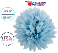 Light Blue Tissue Paper 15 Inch X 20 Inch - 100 Sheets