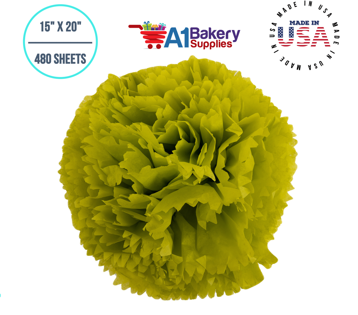 Citrus green Color Tissue Paper 15 Inch x 20 Inch - 480 Sheets