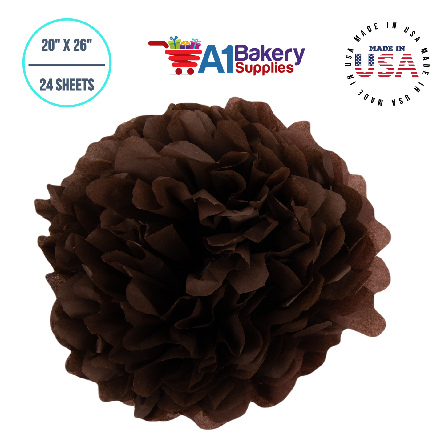 Chocolate Brown 20 Inch x 26 Inch - 24 Sheets