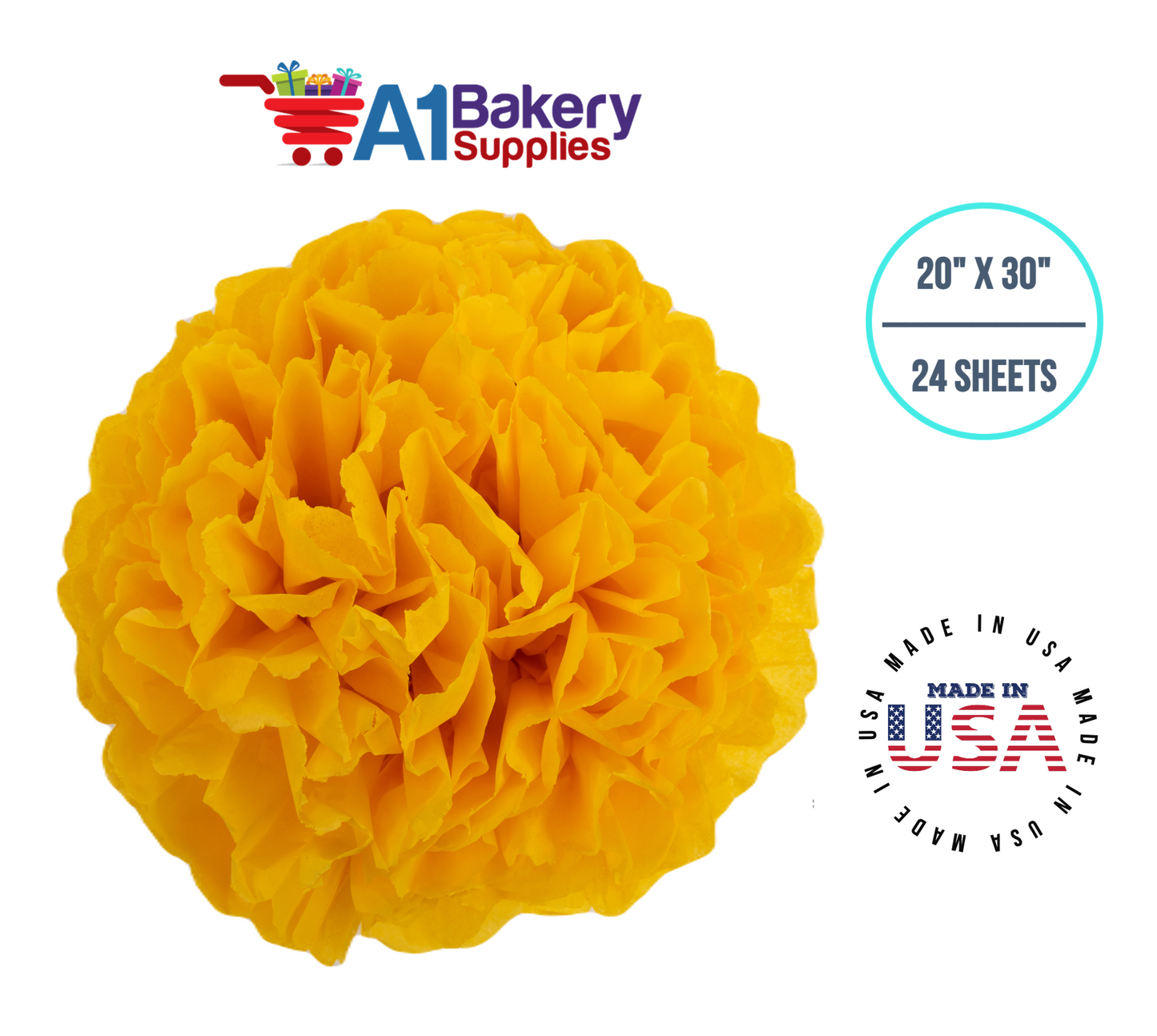 Dandelion Tissue Paper Squares, Bulk 24 Sheets, Premium Gift Wrap and Art Supplies for Birthdays, Holidays, or Presents by A1BakerySupplies, Small 20 Inch x 30 Inch