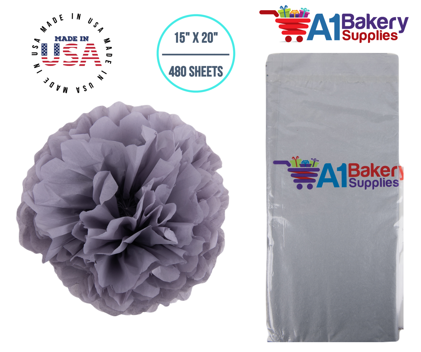 Morning Mist Color Tissue Paper 15 Inch x 20 Inch - 480 Sheets