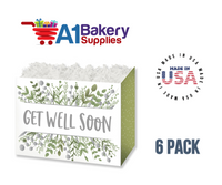 Get Well Greenery Basket Box, Theme Gift Box, Small 6.75 (Length) x 4 (Width) x 5 (Height), 6 Pack