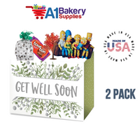 Get Well Greenery Basket Box, Theme Gift Box, Small 6.75 (Length) x 4 (Width) x 5 (Height), 2 Pack