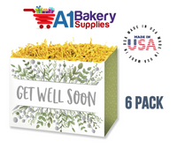 Get Well Greenery Basket Box, Theme Gift Box, Large 10.25 (Length) x 6 (Width) x 7.5 (Height), 6 Pack