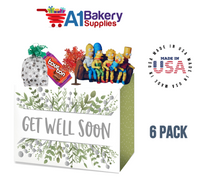 Get Well Greenery Basket Box, Theme Gift Box, Small 6.75 (Length) x 4 (Width) x 5 (Height), 6 Pack