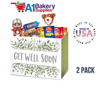 Get Well Greenery Basket Box, Theme Gift Box, Large 10.25 (Length) x 6 (Width) x 7.5 (Height), 2 Pack