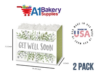 Get Well Greenery Basket Box, Theme Gift Box, Large 10.25 (Length) x 6 (Width) x 7.5 (Height), 2 Pack