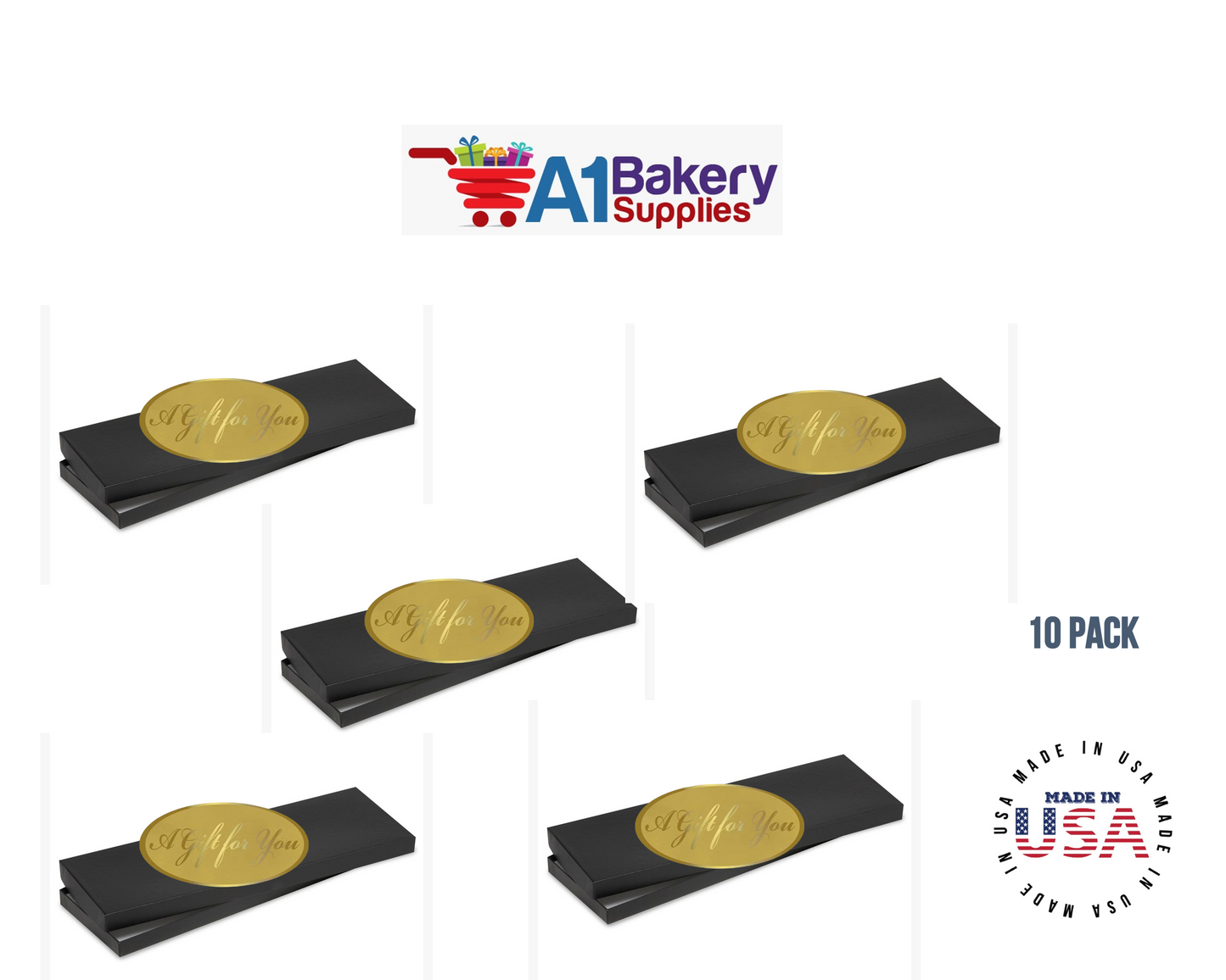 Black Men's Tie Gift Boxes Socks Gift Boxes 10 pack with Gold Gift for You Tag