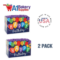 Happy Birthday Balloons Basket Box, Theme Gift Box, Large 10.25 (Length) x 6 (Width) x 7.5 (Height), 2 Pack