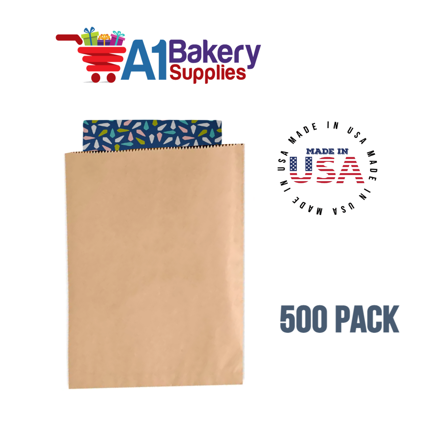 Kraft Flat Merchandise Bags, Medium, 500 Pack - 14-3/4"x18"