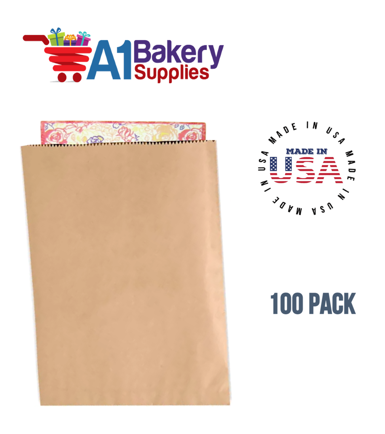 Kraft Flat Merchandise Bags, Small, 100 Pack - 14-3/4"x18"