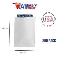 White Flat Merchandise Bags, Medium, 200 Pack - 6-1/4"x9-1/4"