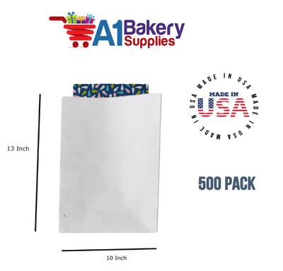 White Flat Merchandise Bags, Medium, 500 Pack - 10"x13"