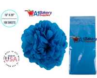 Brilliant Blue Color Tissue Paper 15 Inch x 20 Inch - 100 Sheets