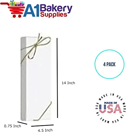 White Men's Tie Gift Boxes Socks Gift Boxes 4 pack with Gold Bow Pre-Tied String