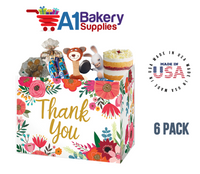 Thank You Flowers Basket Box, Theme Gift Box, Large 10.25 (Length) x 6 (Width) x 7.5 (Height), 6 Pack