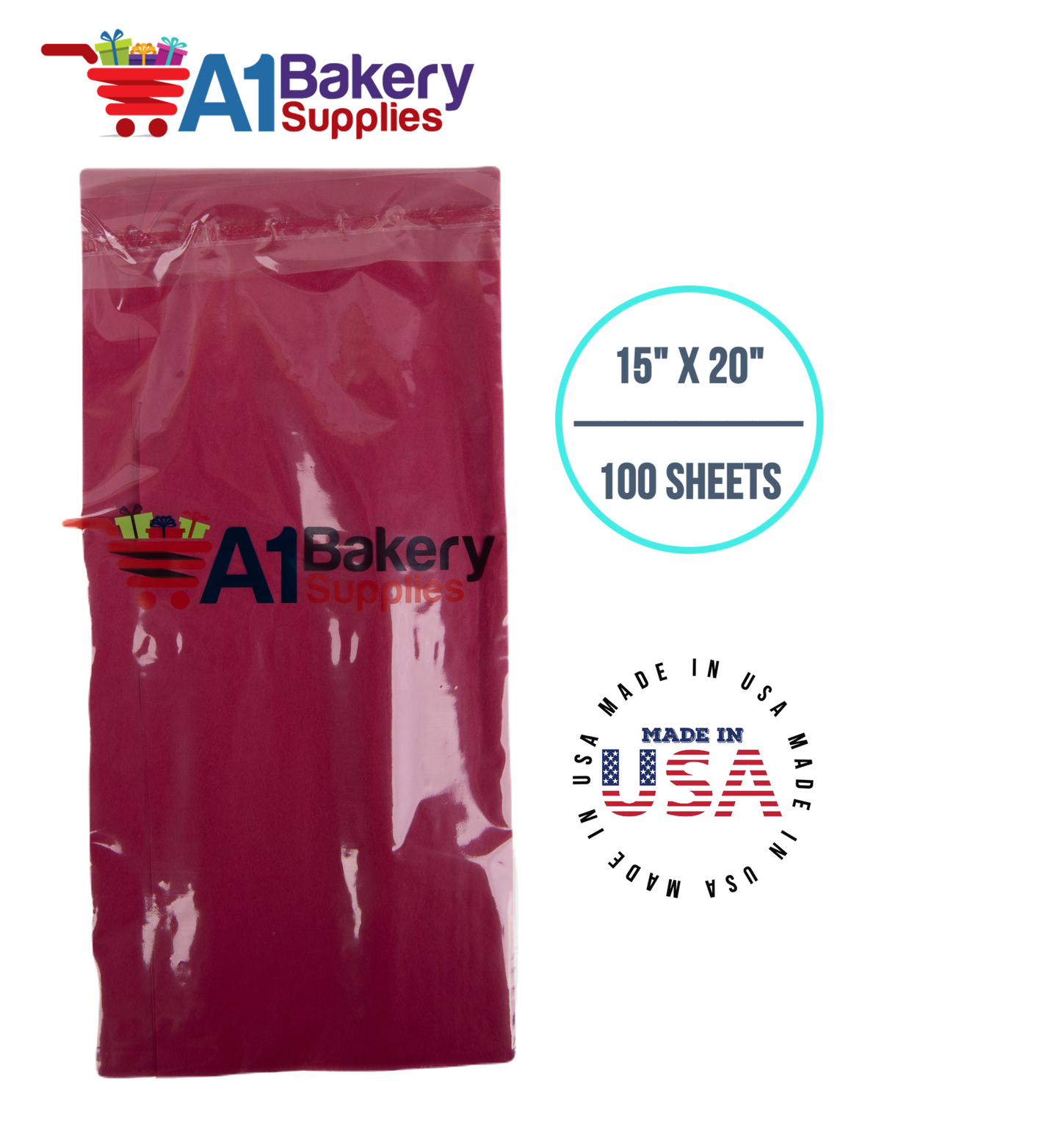 Cranberry Tissue Paper 15 Inch x 20 Inch - 100 Sheets