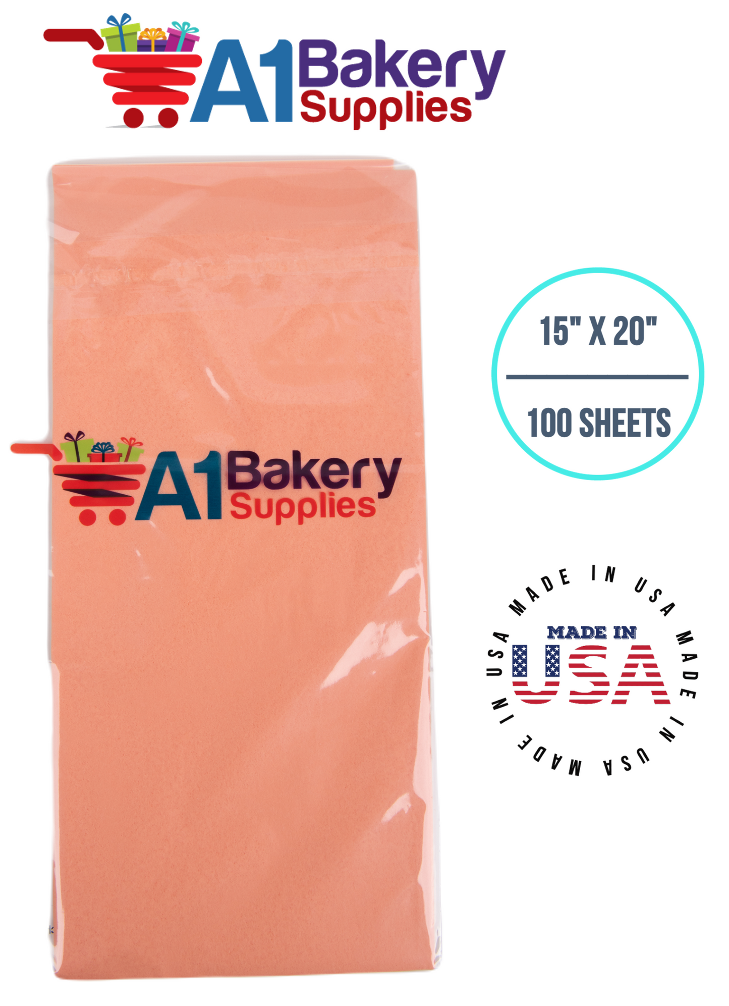 Terra Cotta Tissue Paper Squares Bulk 100 Sheets Premium Gift Wrap and Art Supplies for Birthdays Holidays or Presents by A1 Bakery Supplies Medium 15 Inch x 20 Inch