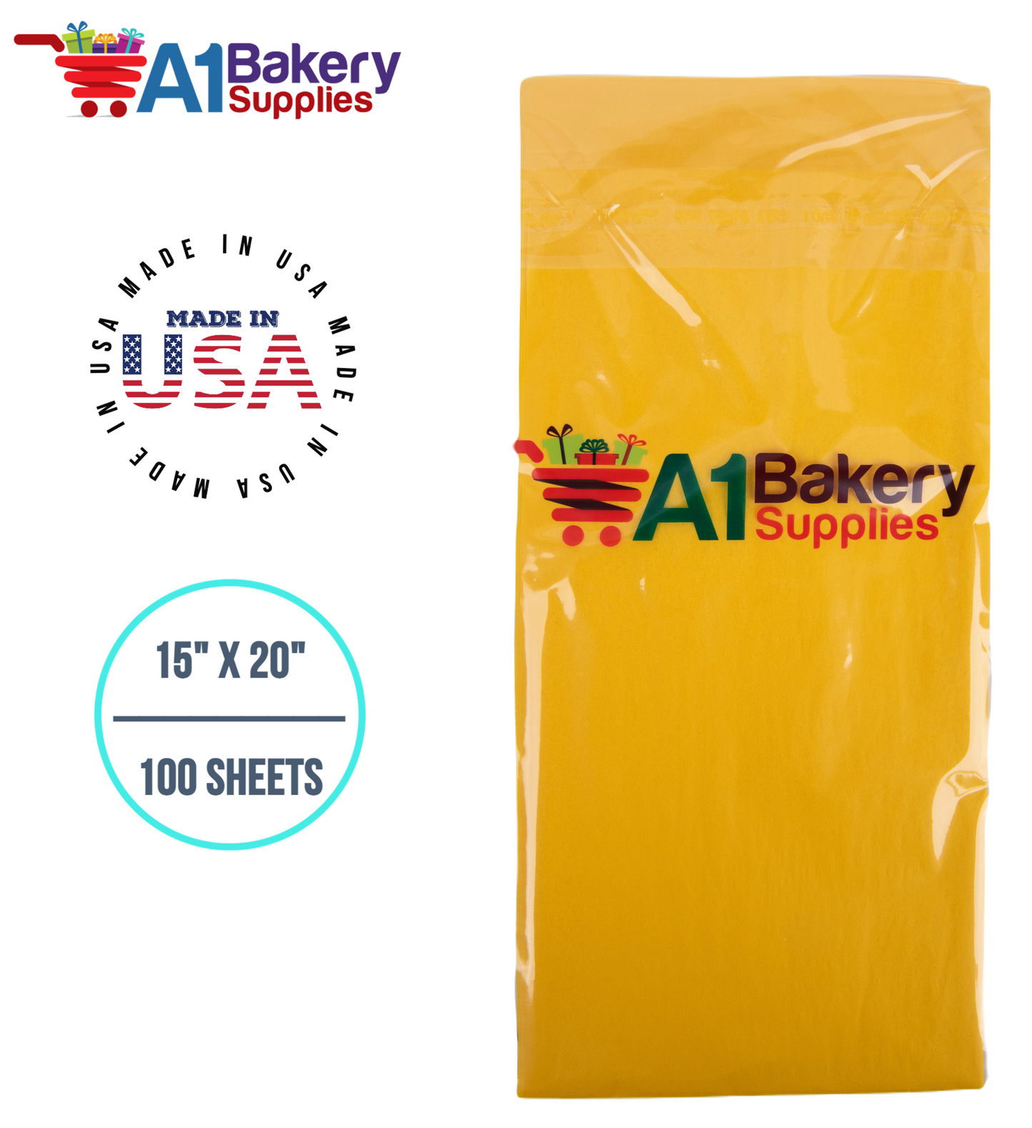 Dandelion Tissue Paper Squares, Bulk 100 Sheets, Premium Gift Wrap and Art Supplies for Birthdays, Holidays, or Presents by A1BakerySupplies, Medium 15 Inch x 20 Inch