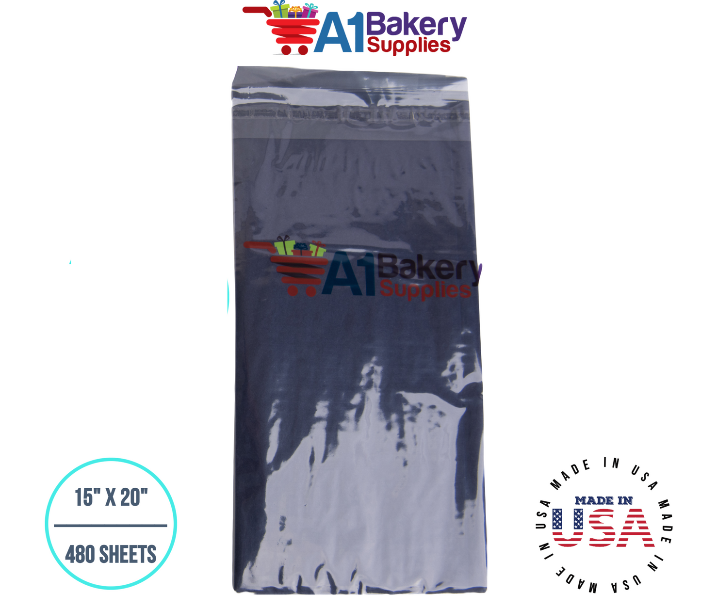 Black Color Tissue Paper 15 Inch x 20 Inch  - 480 Sheets