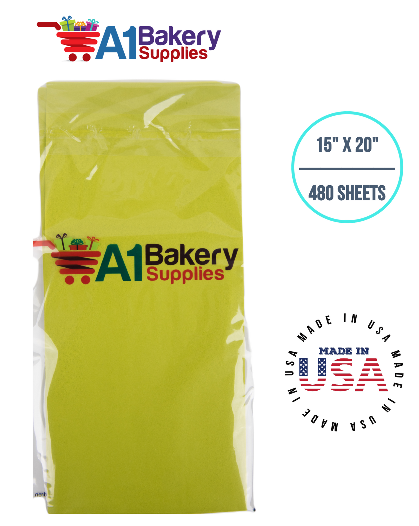 Citrus green Color Tissue Paper 15 Inch x 20 Inch - 480 Sheets