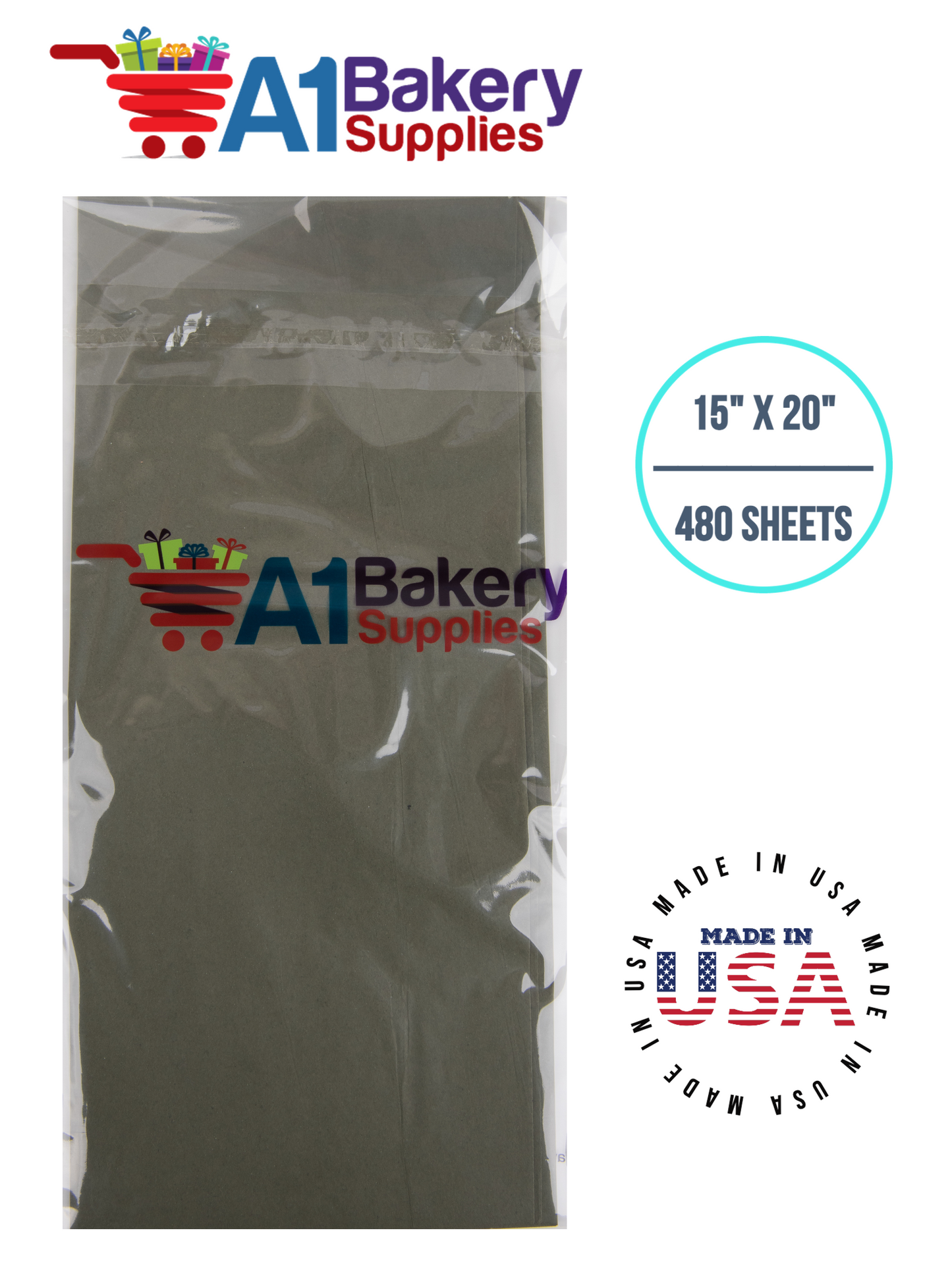 Tapestry Green Tissue Paper Squares, Bulk 480 Sheets, Premium Gift Wrap and Art Supplies for Birthdays, Holidays, or Presents by A1BakerySupplies, Large 15 Inch x 20 Inch