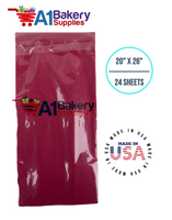 Cranberry Tissue Paper Squares, Bulk 24 Sheets, Premium Gift Wrap and Art Supplies for Birthdays, Holidays, or Presents by A1BakerySupplies, Small 20 Inch x 26 Inch