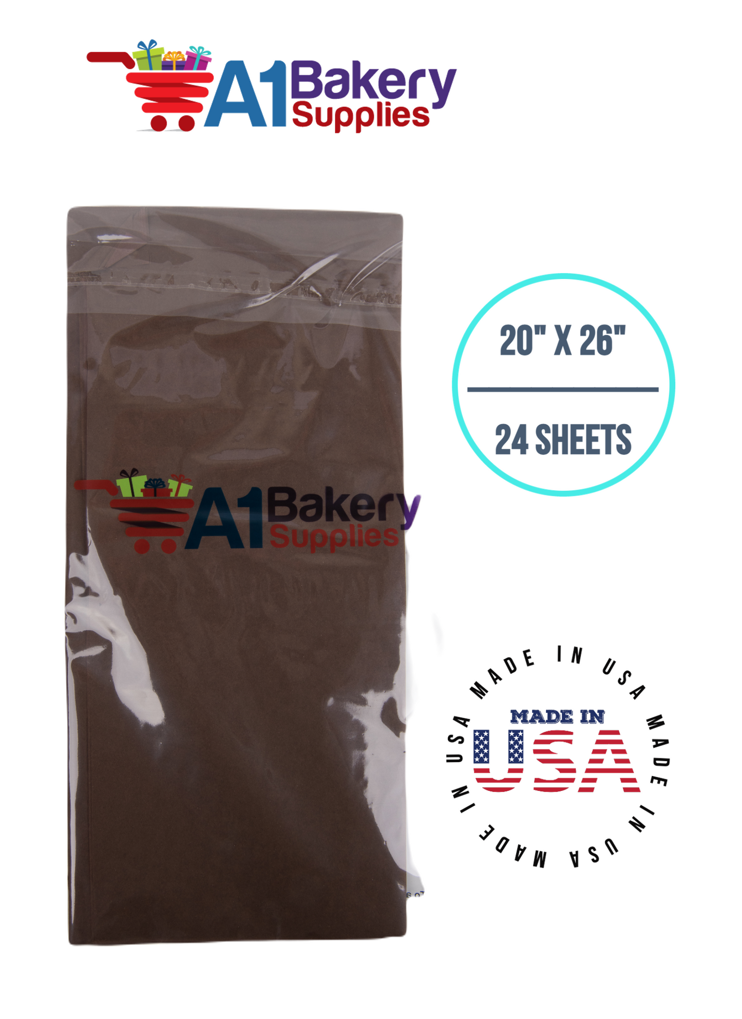 Chocolate Brown 20 Inch x 26 Inch - 24 Sheets