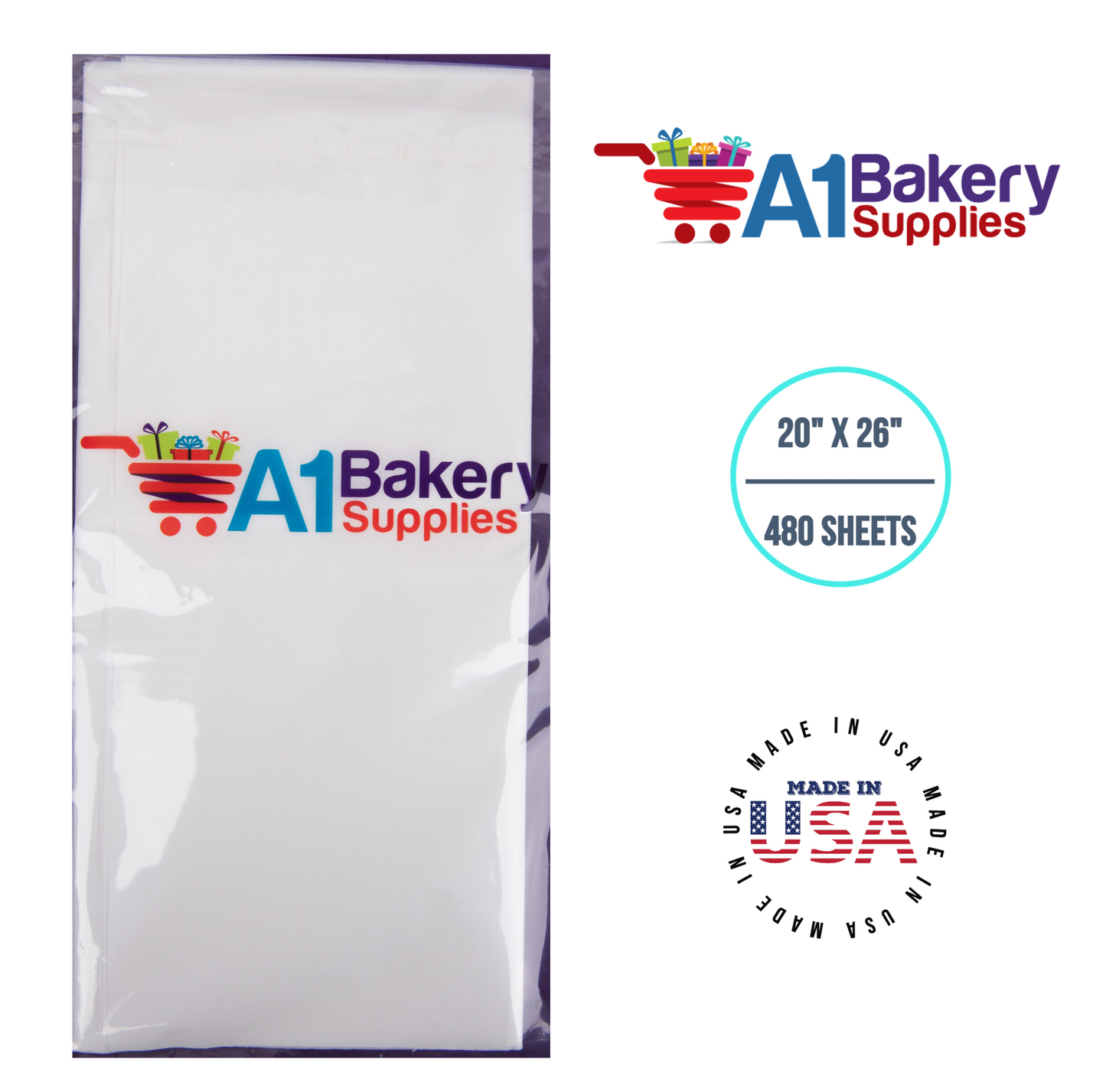 White Tissue Paper Large 20 Inch x 26 Inch - 480 Sheets