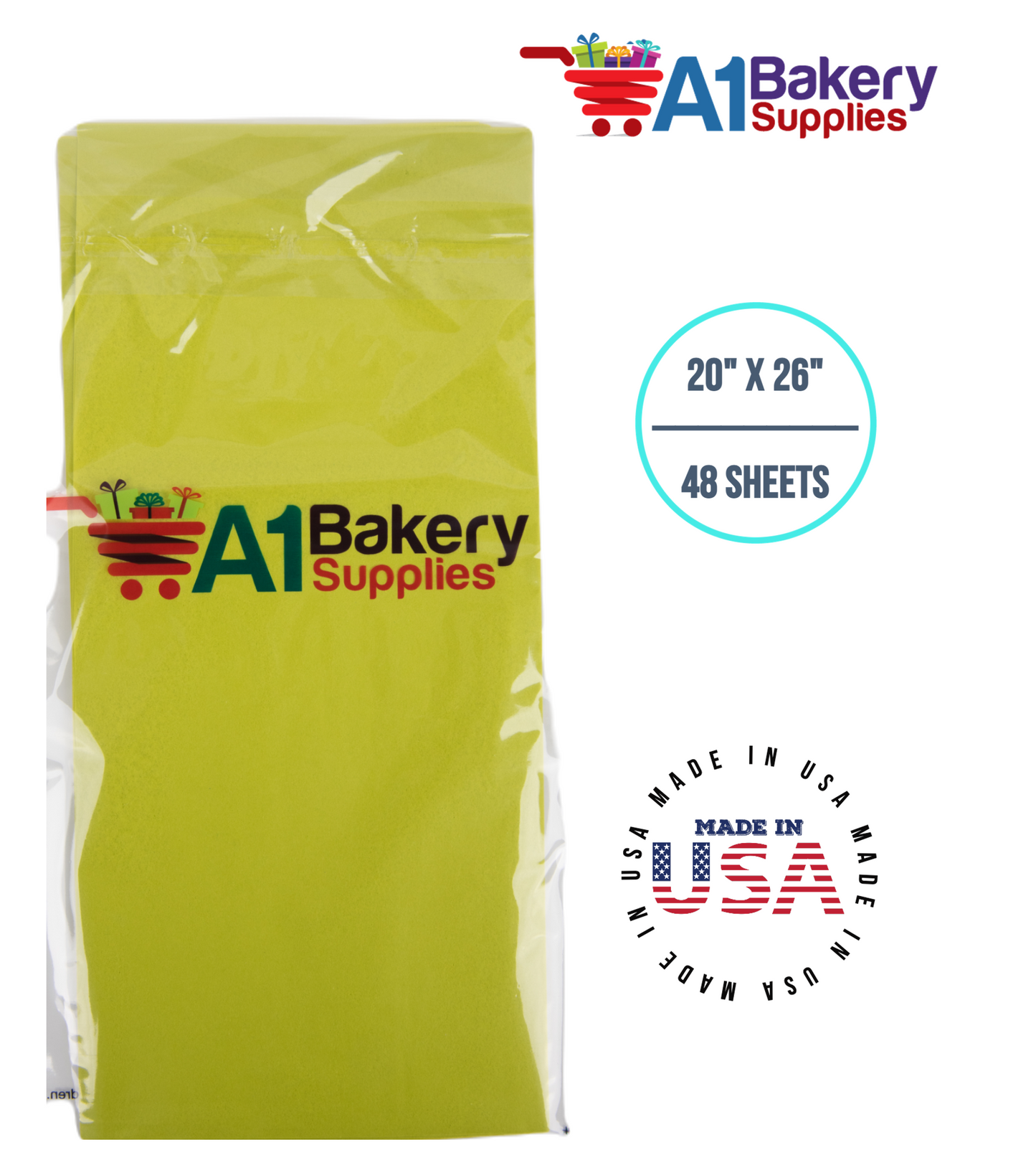 Citrus green Color Tissue Paper 20 Inch x 26 Inch - 48 Sheets