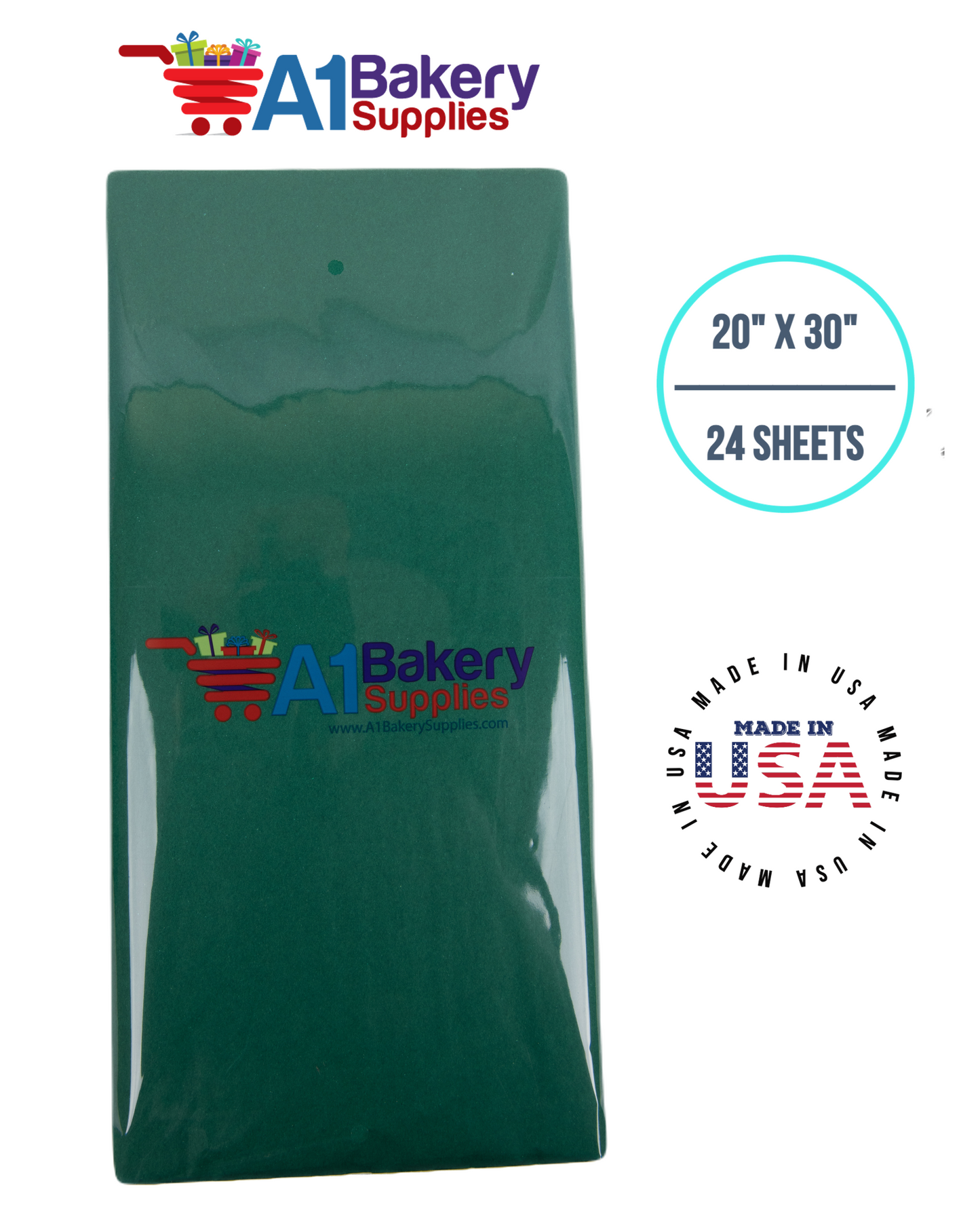 Emerald Green Tissue Paper 20 Inch x 30 Inch - 24 Sheets