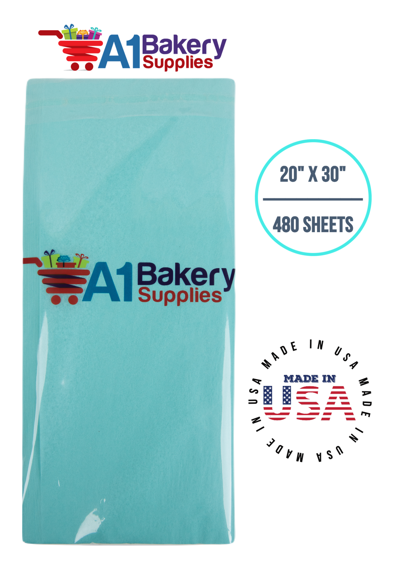 AQUA BLUE Color Gift wrap Tissue Paper 20 Inch x 30 Inch - 480 Sheets